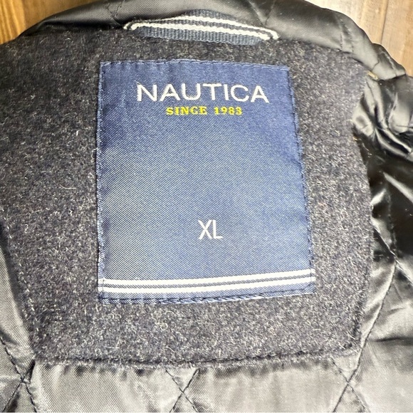 Nautica Charcoal Gray Wool Toggle Pea Coat Men’s XL - Picture 10 of 16